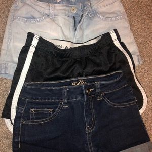 3 shorts ( 2 Justice and 1 Levi’s)